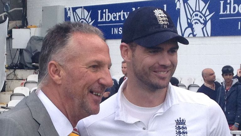 Sir Ian Botham and James Anderson after England's 3-1 series victory over India