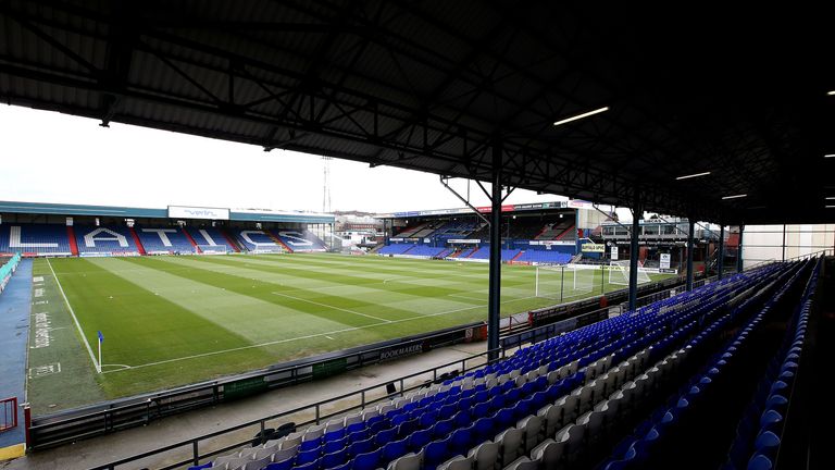 OLDHAM, ENGLAND -  A general Stadium view ahead of the Sky Bet League One match between Oldham Athletic and Bradford City