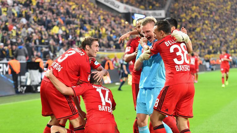 Bayer Leverkusen celebrate