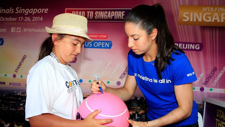 Christina McHale signs autographs at the US Open
