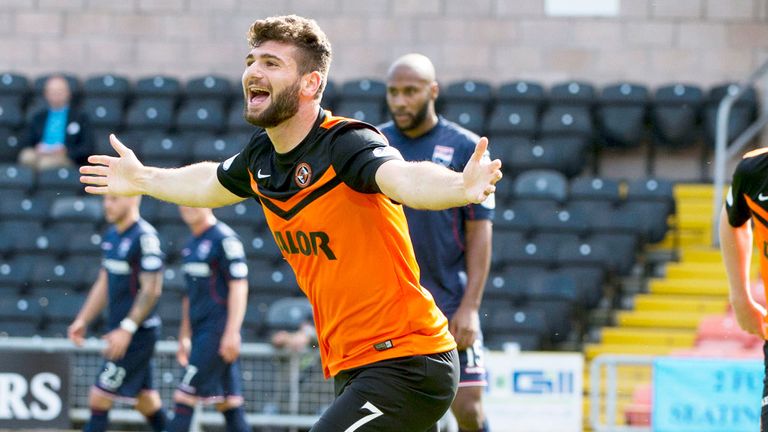 Nadir Ciftci: Dundee United striker celebrates the opening goal in the match with Ross County 