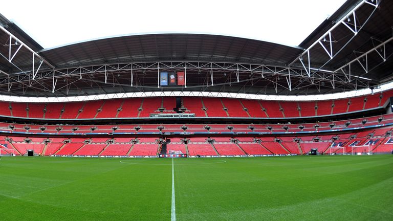 LONDON, ENGLAND - AUGUST 10: A general view of Wembley Stadium before the FA Community Shield