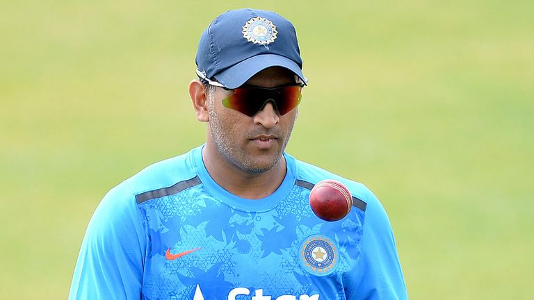 India's MS Dhoni, during the nets session at the Emirates Old Trafford, Manchester.