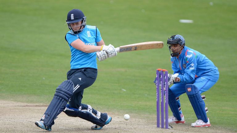Heather Knight. England v India, first women's ODI. Scarborough. August 21 2014.