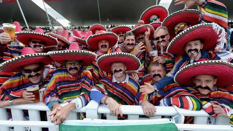 Fans in fancy dress during the Semi Final Natwest T20 Blast match between Birmingham Bears and Surrey at Edgbaston on Aug