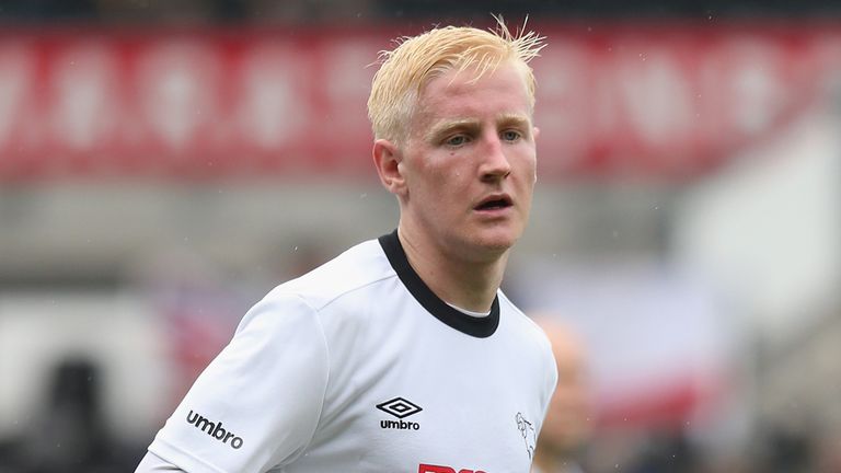 Will Hughes of Derby looks on during the pre season friendly match between Derby County and Rangers at iPro Stadium on August 