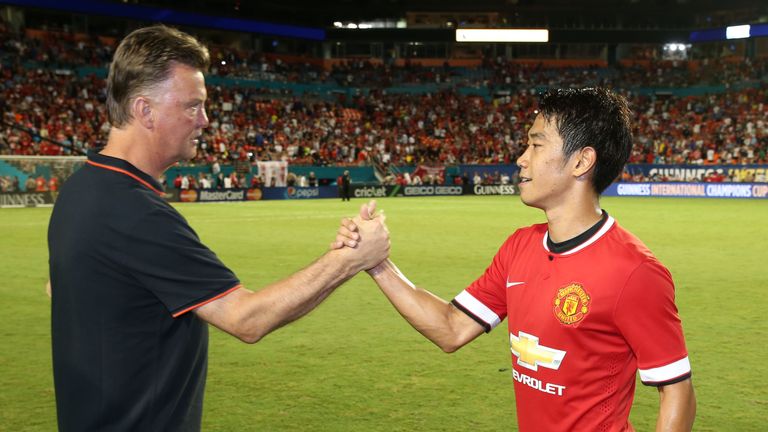 Louis van Gaal, Shinji Kagawa, International Champions Cup final, Manchester United v Liverpool, celeb, final