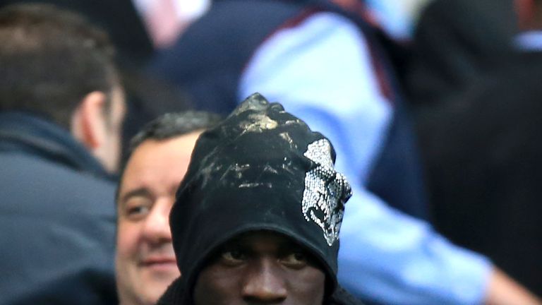 Liverpool's Mario Balotelli during the Barclays Premier League match against Manchester City at the Etihad Stadium