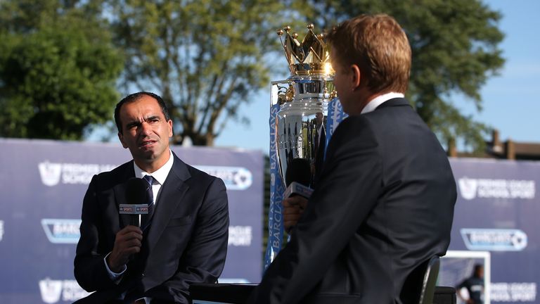 Everton manager Roberto Martinez interviewed by Ed Chamberlin, Sky Sports, Premier League official season launch