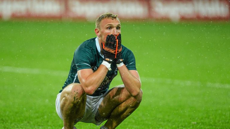 Tommy Moolick: The Kildare player is dejected following the final whistle. 
