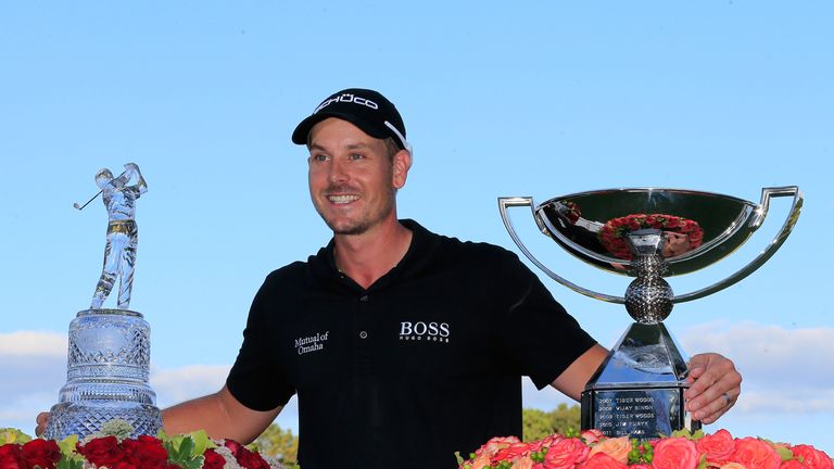 Henrik Stenson: Trophy double last year after securing the FedEx Cup (right) with victory in the Tour Championship