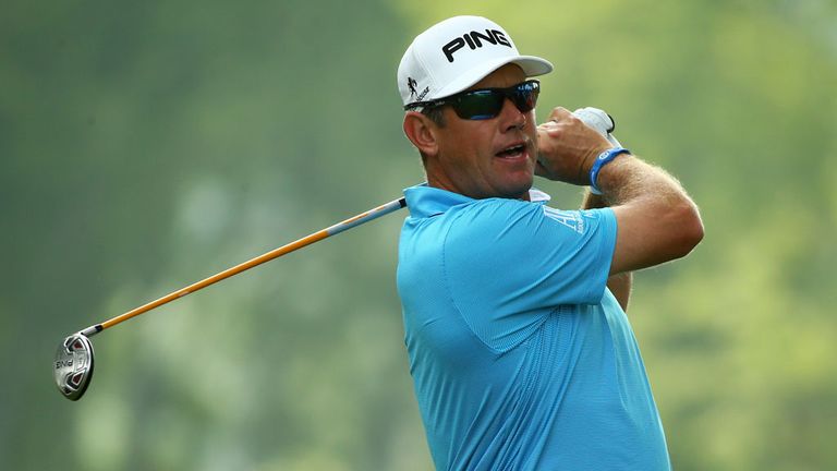 LOUISVILLE, KY - AUGUST 07:  Lee Westwood of England hits his tee shot on the 12th hole during the first round of the 96th PGA Championship at Valhalla Gol