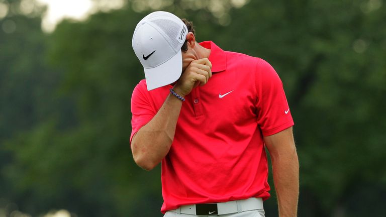 Rory McIlroy: Found it tough going at the start of his bid for a fourth successive tournament win