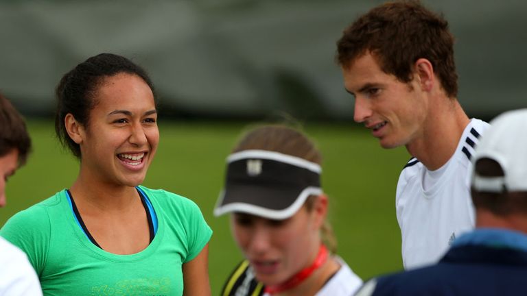 Heather Watson (in green) and Andy Murray will team-up at next year's Hopman Cup in Perth