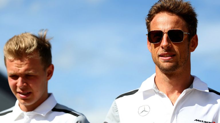 McLaren team-mates Kevin Magnussen and Jenson Button