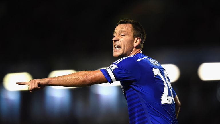 John Terry of Chelsea shouts instructions during the Barclays Premier League match between Burnley and Chelsea at Turf Moor 