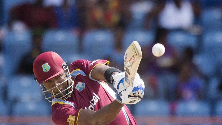 West Indies batsman Kieron Pollard during a One Day International against Bangladesh at Grenada National Cricket Stadium