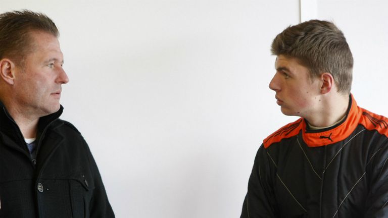 By his side: Max Verstappen with father Jos