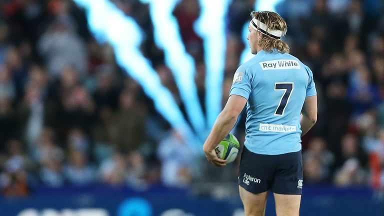 Waratahs captain Michael Hooper led his side into battle in front of the partisan Sydney crowd