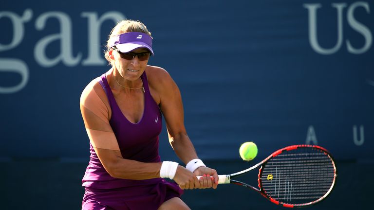 Mirjana Lucic-Baroni of Croatia in action at the 2014 US Open