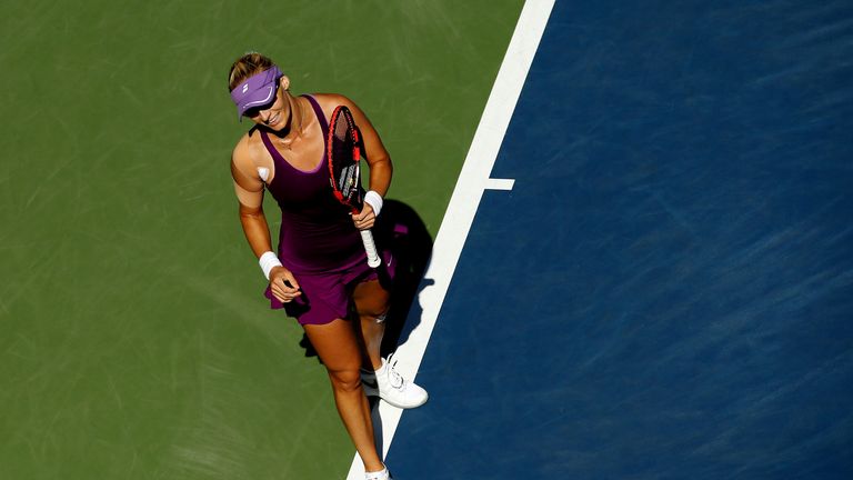 Mirjana Lucic-Baroni. US Open 2014. During third-round win over second seed Simona Halep.