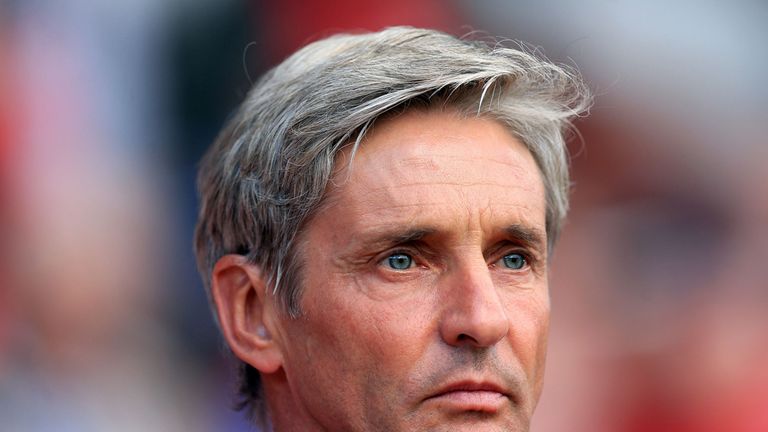 Blackpool's manager Jose Riga during the Sky Bet Championship match at the City Ground, Nottingham.