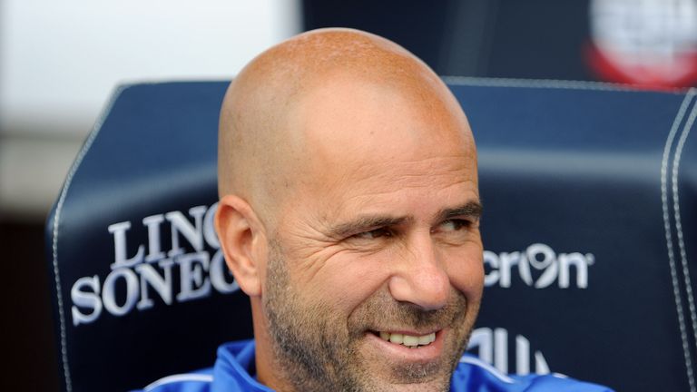 BOLTON, ENGLAND - AUGUST 3:  Peter Bosz manager of Vitesse Arnhem during the Pre Season Friendly match between Bolton Wanderers 
