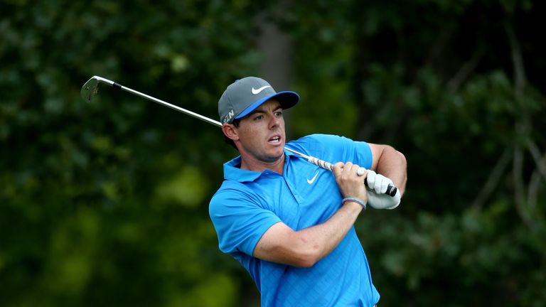 LOUISVILLE, KY - AUGUST 09:  Rory McIlroy of Northern Ireland hits his tee shot on the 11th hole during the third round of the 96th PGA Championship at Val