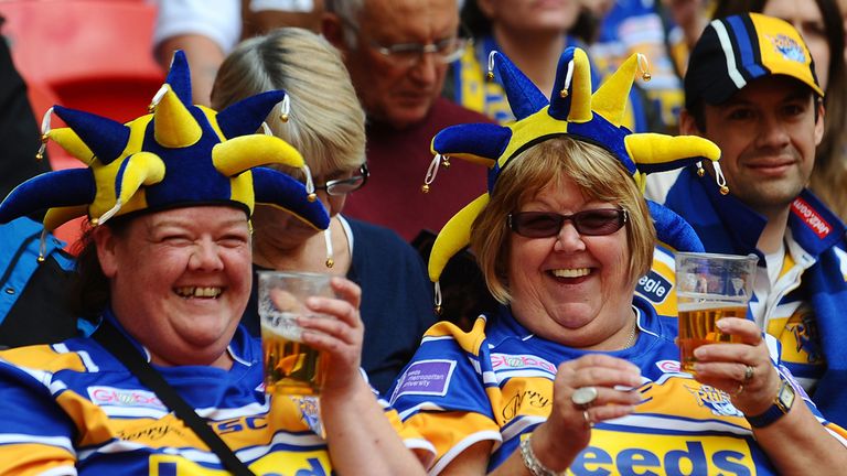 Leeds Rhinos fans during the Tetley's Challenge Cup Final at Wembley Stadium, London. PRESS ASSOCIATION Photo. Picture date: Saturday August 23, 2014. See 