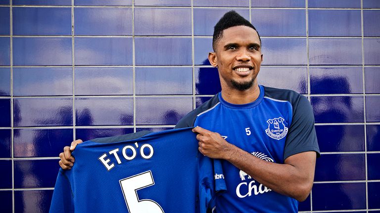 Everton's new signing Samuel Eto'o 