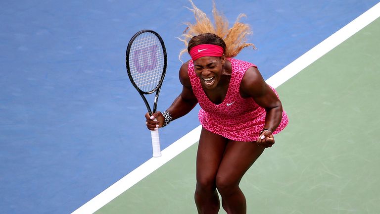 NEW YORK, NY - AUGUST 30:  Serena Williams of the United States celebrates after defeating Varvara Lepchenko of the United States in their women's singles 