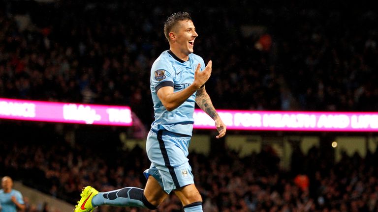 Stevan Jovetic: Celebrates his second against Liverpool