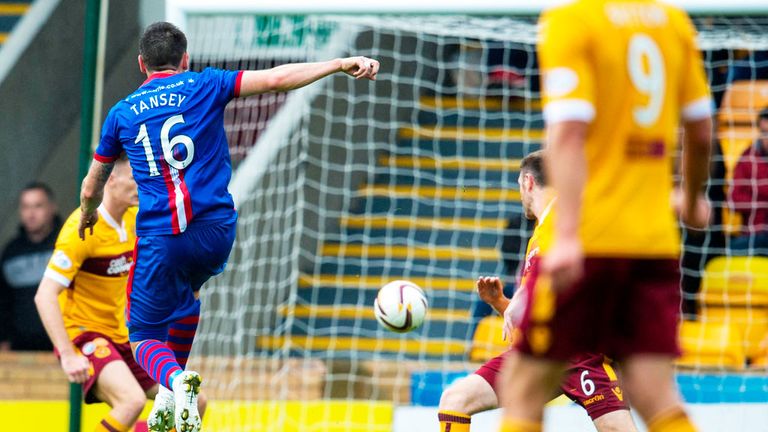 Greg Tansey: Inverness Caley midfielder scores against Motherwell just before the break