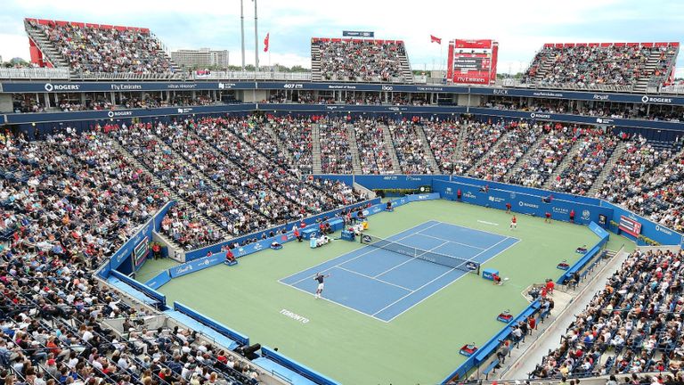 A general view of the Toronto tennis stadium during the Novak Djokovic victory over Richard Gasquet in finals of the Rogers Cup