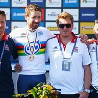 Sir Bradley Wiggins, left, may look to emulate Sir Dave Brailsford, right