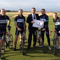 Muirfield club secretary Stuart McEuan (c) with Andrew Walker, Rick Gillgrass, Andy Crowther and Darren Tordoff
