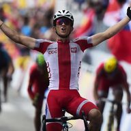 Michal Kwiatkowski launched his first of two attacks around 7km out