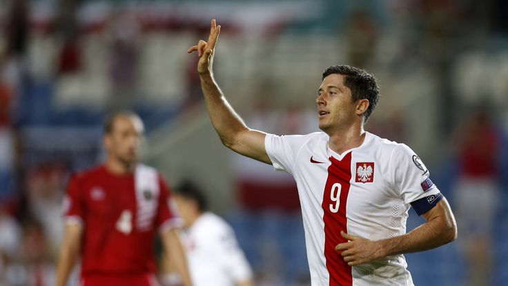 Poland forward Robert Lewandowski netted four in his last away tie against Gibraltar