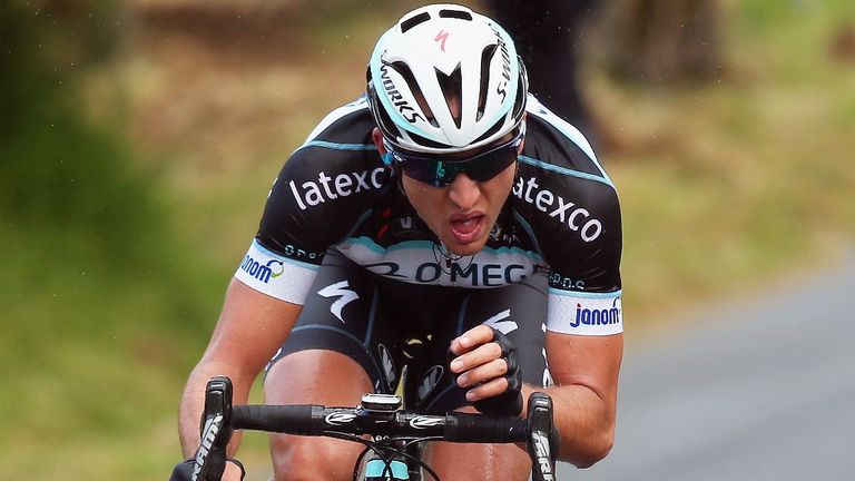 Gianluca Brambilla exchanged punches with Ivan Rovny during stage 16 of the Vuelta a Espana