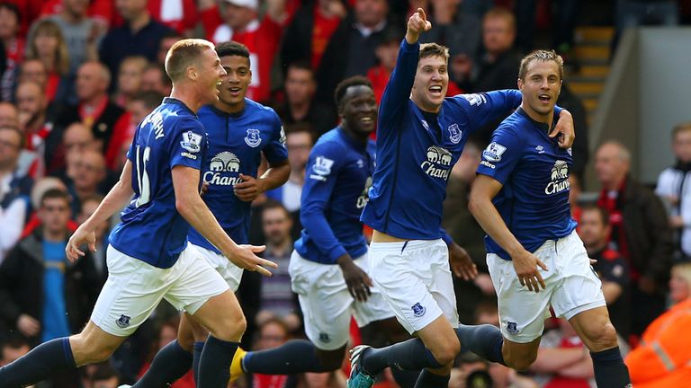 Jagielka: Celebrates his goal