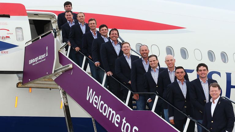 Team USA arrive at Edinburgh Airport ahead of Ryder Cup