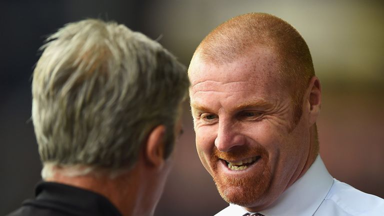 Alan Irvine said hello to Sean Dyche before kick-off