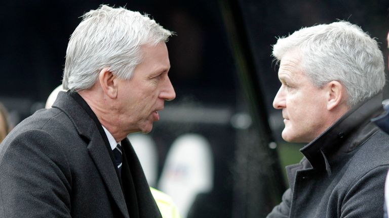 January 2012: Alan Pardew and Mark Hughes, Newcastle v QPR