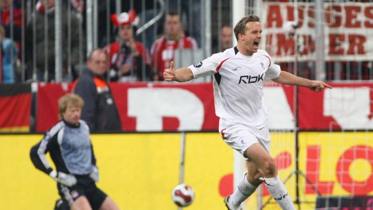 Kevin Davies celebrates scoring a goal Bayern Munich's Allianz Arena - but is it his favourite football stadium?