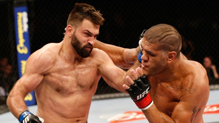 Andrei Arlovski and Antonio Silva in their heavyweight bout during the UFC Fight Night