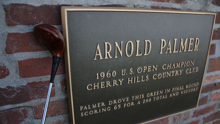A plaque at Cherry Hills celebrates Arnie