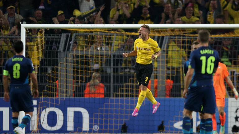 Ciro Immobile: Celebrates after scoring against Arsenal