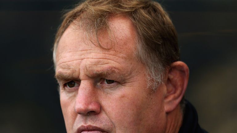 NEWCASTLE UPON TYNE, ENGLAND - SEPTEMBER 21:  Dean Richards, Director of Rugby at Newcastle Falcons looks on ahead of the Aviva Premiership match between N