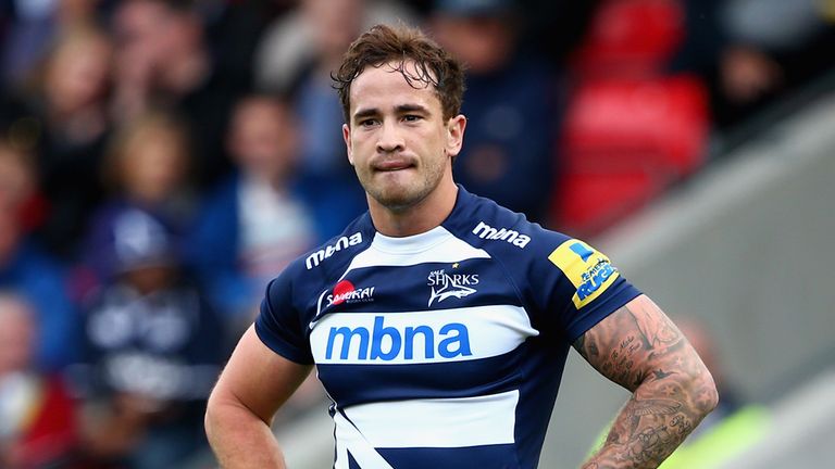 Danny Cipriani of Sale Sharks shows his dejection during the Aviva Premiership match between Sale Sharks and Bath Rugby