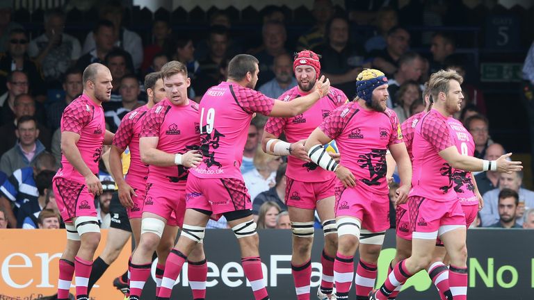 Pete Browne: Congratulated after touching down London Welsh's opening try